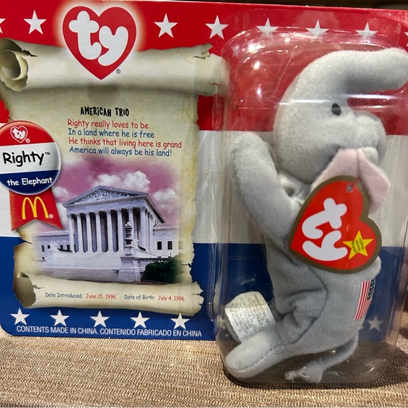 90s Political Americana Spangle Beanie Buddies Righty Teenie beanies Bundle - Picture 2 of 10